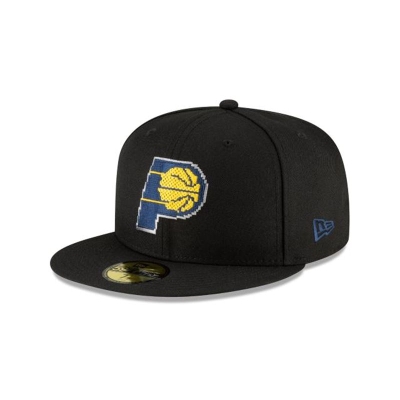 Indiana Pacers Gorra | New Era NBA Pixel 59fifty Fitted Cap Mexico - Negros